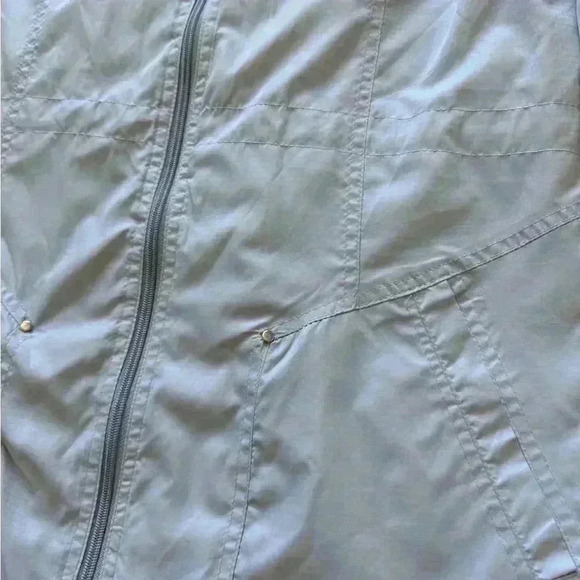 Women's Sam Edelman Ripstop Hooded Anorak Long Sleeve Zip Jacket Size Small Grey - Picture 5 of 11